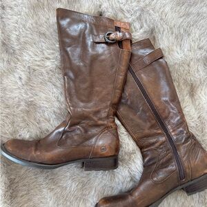 Born Chestnut Leather Heeled Boots
